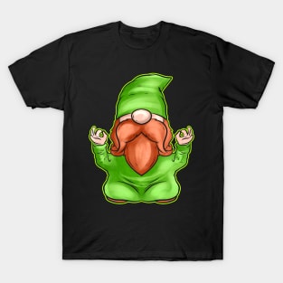 Meditating Gnome Doing Yoga For St Patricks Day T-Shirt